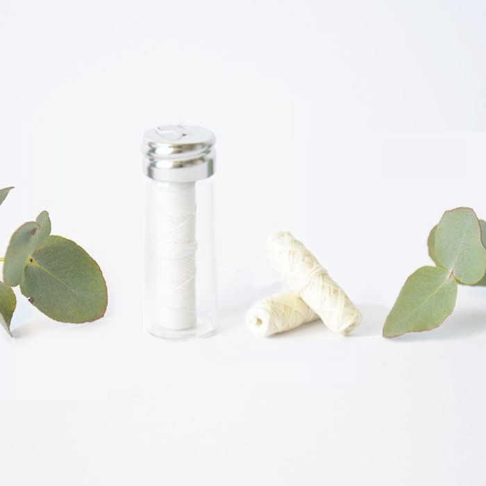 Natural Silk Mint Dental Floss Pack - Stainless Steel Jar & Refill