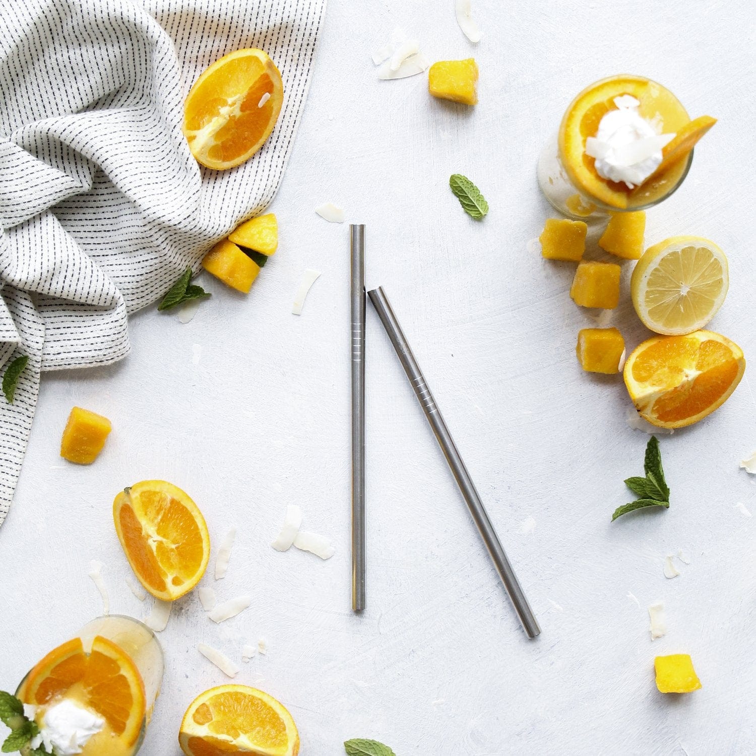 Reusable Stainless Steel Straws - 2 pack