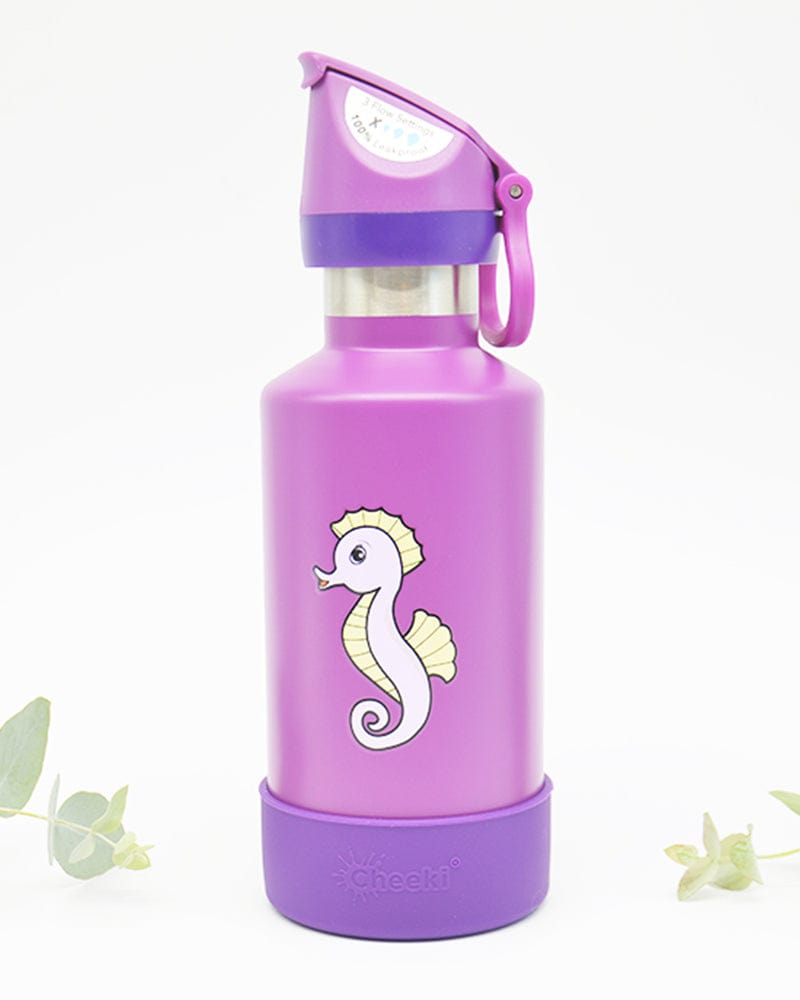 400ml Insulated Kids Reusable Water Bottle - Seahorse