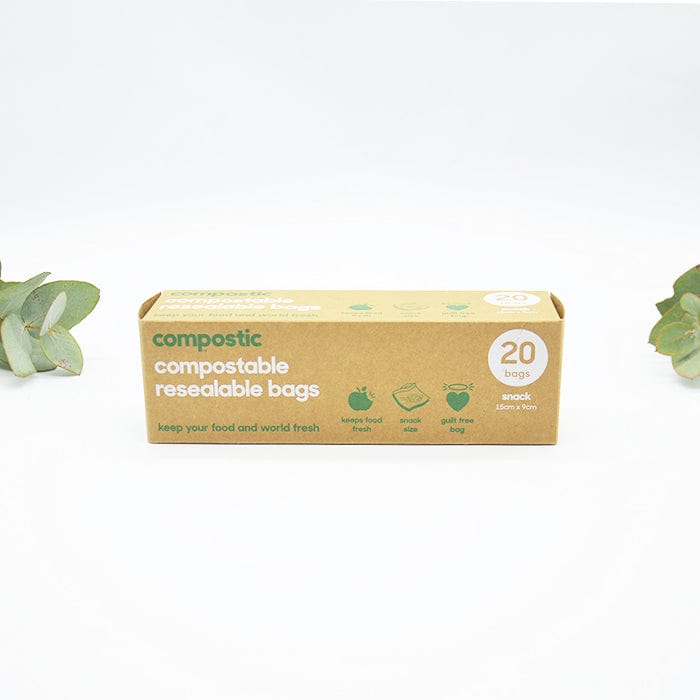Home Compostable Resealable Sandwich Bags - 20 Snack Bags