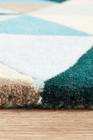 Atic Pure Wool 901 Turquoise Runner Rug