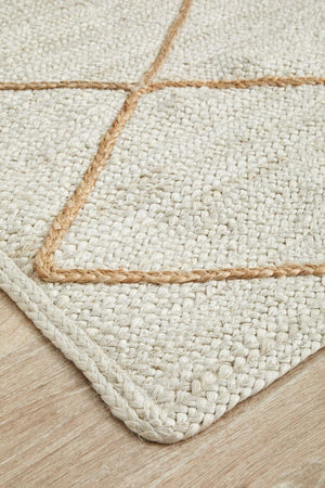 Byron 222 White Runner Rug