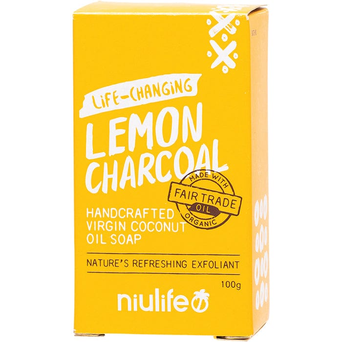Niulife Organic Coconut Oil Bar Soap - Lemon Charcoal