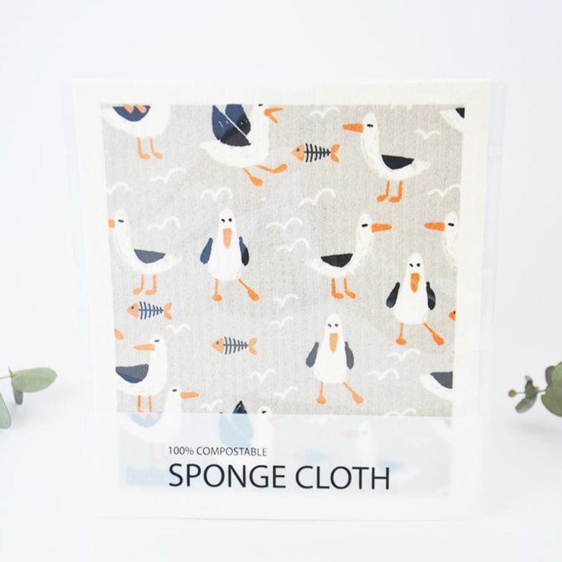 Compostable Kitchen Sponge Cleaning Cloth Seagulls