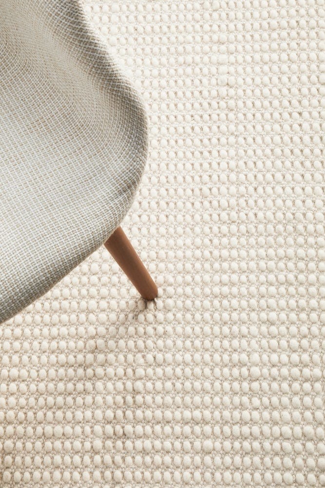 Navia Flat Weave White Wool Rug