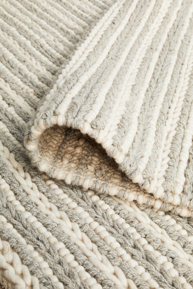 Navia Flat Weave Grey Wool Rug