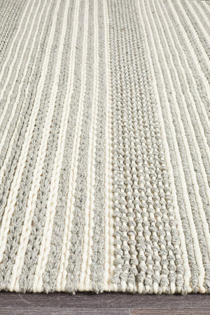 Navia Flat Weave Silver Wool Rug