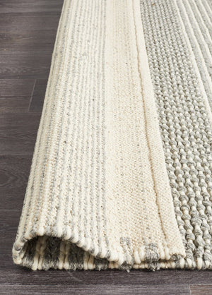 Navia Flat Weave Silver Wool Rug