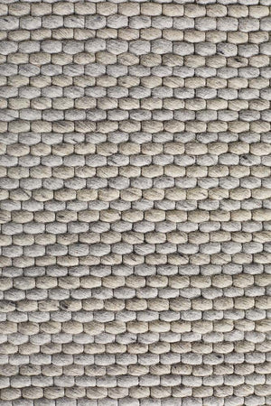 Leka Felted Wool Striped Rug Grey