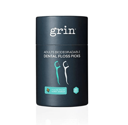 Grin Biodegradable Dental Floss Picks - 45 pack