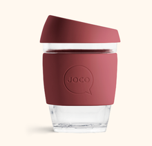354ml/12oz Joco Reusable Glass Coffee Cup - Ruby Wine