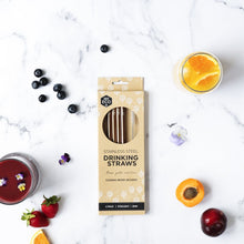 Reusable Straight Stainless Steel Straws - Rose Gold 4 Pack