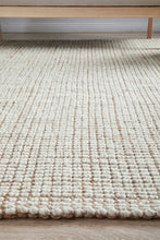 Natural Wool and Jute Rug - close up side