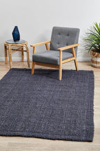 Eco Barker Navy Natural Jute Rug