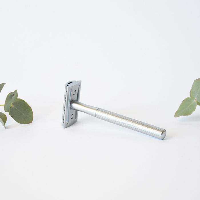 Safety Razor with Replacement Blades - Matte Silver