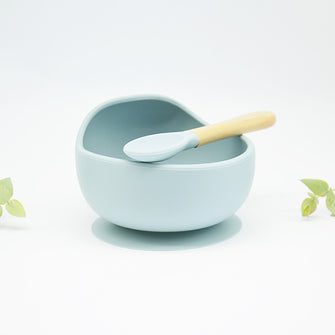Baby Suction Bowls with Spoon Set - Vintage Blue
