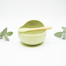 Baby Suction Bowls with Spoon Set - Green