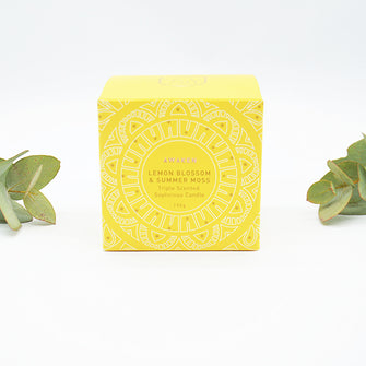 Natural Soy Candle Awaken - Lemon Blossom & Summer Moss 190g