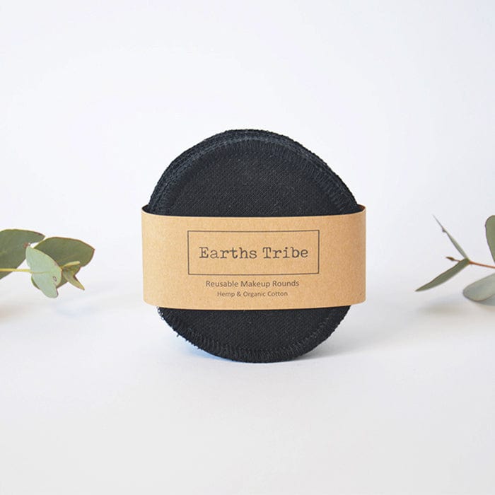 Reusable Makeup Remover Pads Hemp & Organic Cotton - 10 pack Black