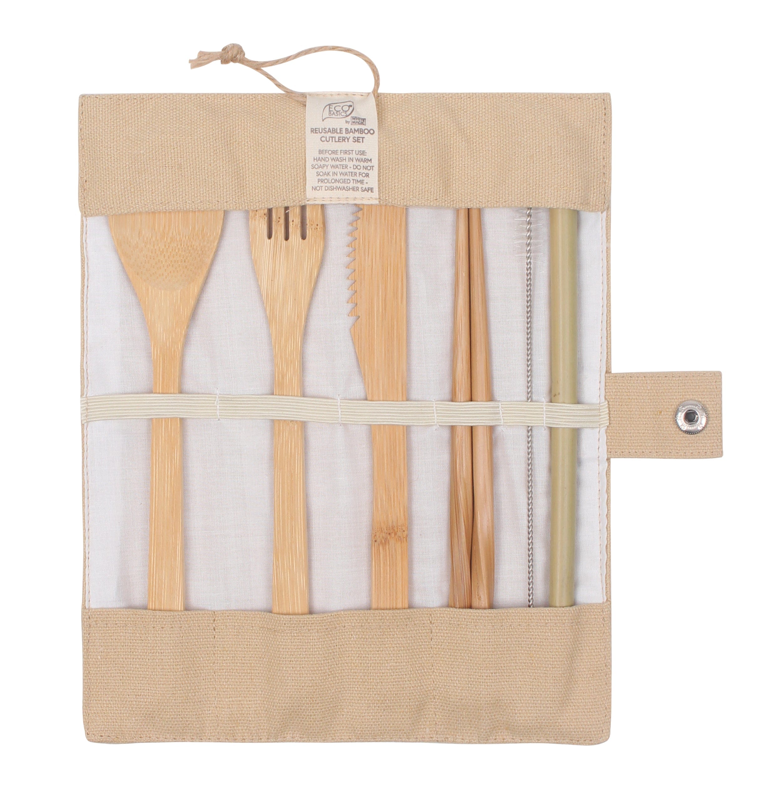 Bamboo Cutlery Set with Straw and Chopsticks