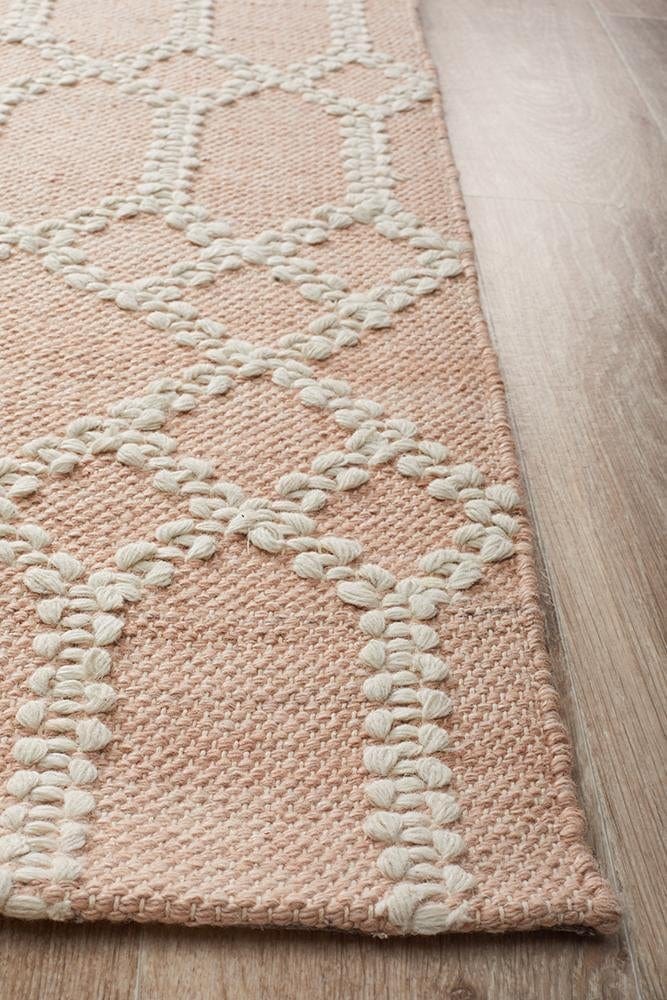 Ramo Tribal Trellis Rug Nude Soft Pink