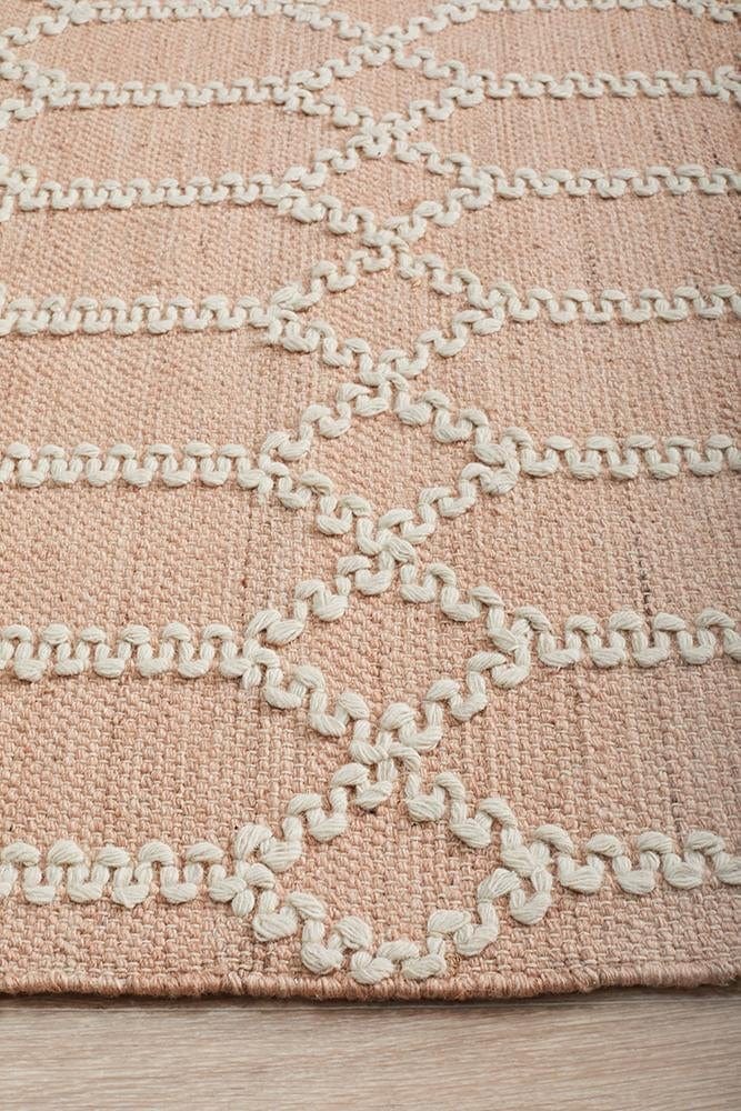 Ramo Tribal Trellis Rug Nude Soft Pink