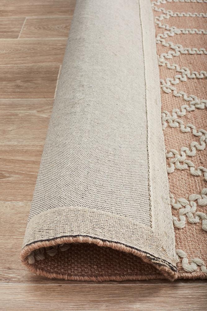 Ramo Tribal Trellis Rug Nude Soft Pink