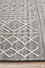 Isha Stitch Woven Rug Silver Grey