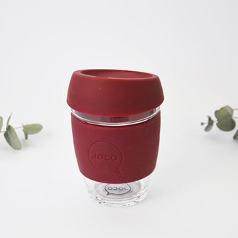 Ruby Wine Reusable Glass Coffee Cup 8oz