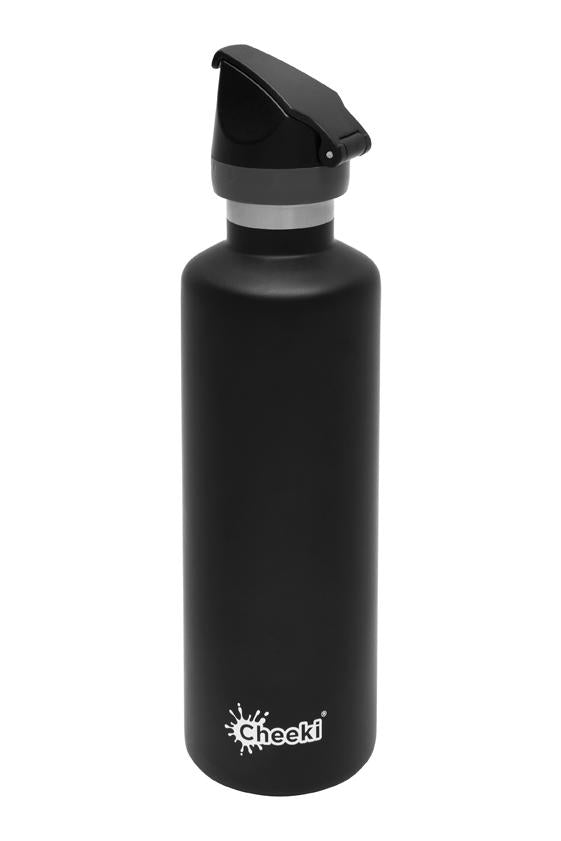 600mI Insulated Water Bottle - Matte Black Sports Lid