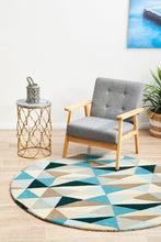 Atic Pure Wool 901 Turquoise Round Rug