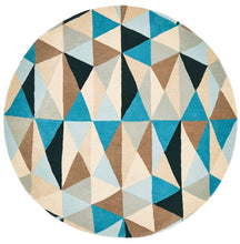 Atic Pure Wool 901 Turquoise Round Rug