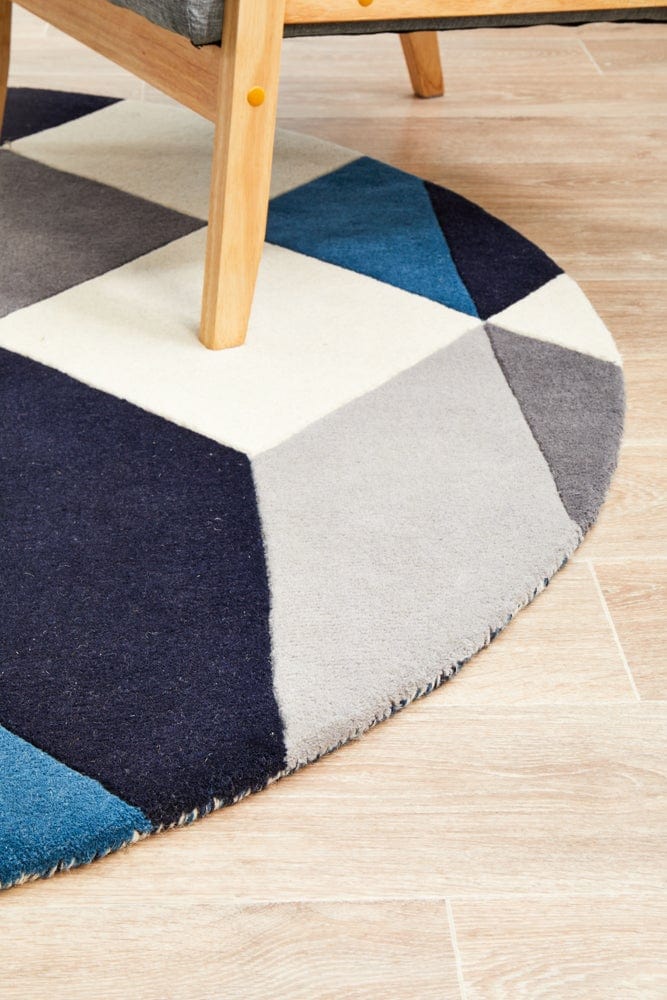 Atic Pure Wool 904 Steel Round Rug