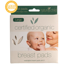 Organic Cotton Washable Breast Pads - 6 Pack Large