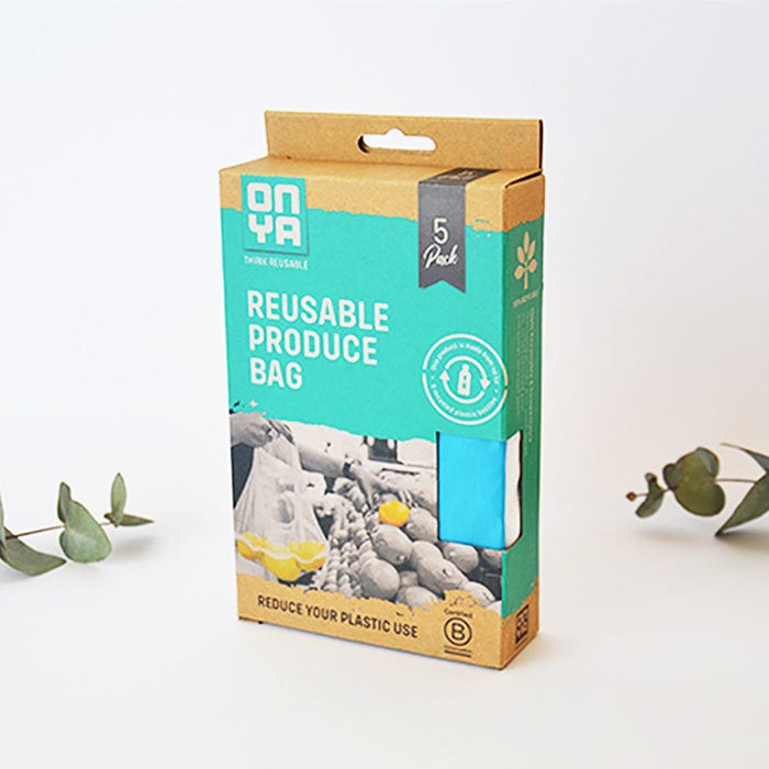 Reusable Produce Bags with Carry Pouch Recycled Plastic 5 pack