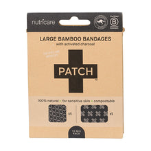 Patch Activated Charcoal Biodegradable Bandages - Large pack of 10