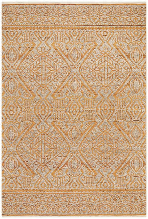 Reuben Handwoven Rust Natural Rug