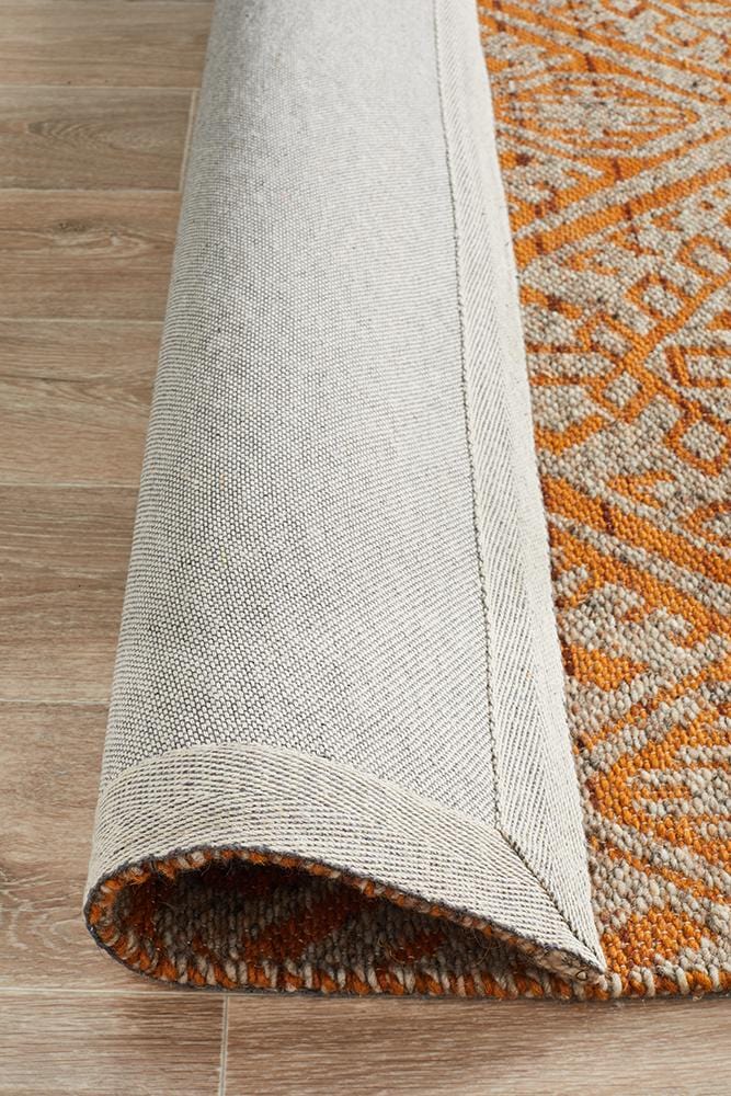 Reuben Handwoven Rust Natural Rug