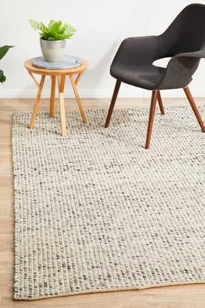 Navia Flat Weave Grey Wool Rug