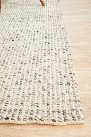 Navia Flat Weave Grey Wool Rug