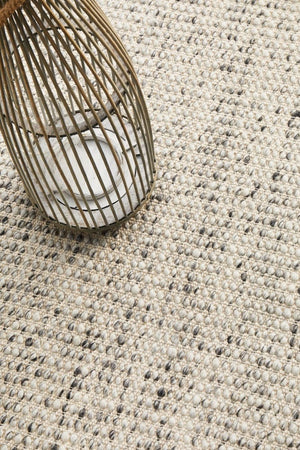 Navia Flat Weave Grey Wool Rug