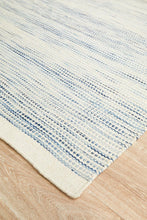 Navia Flat Weave Blue Wool Rug