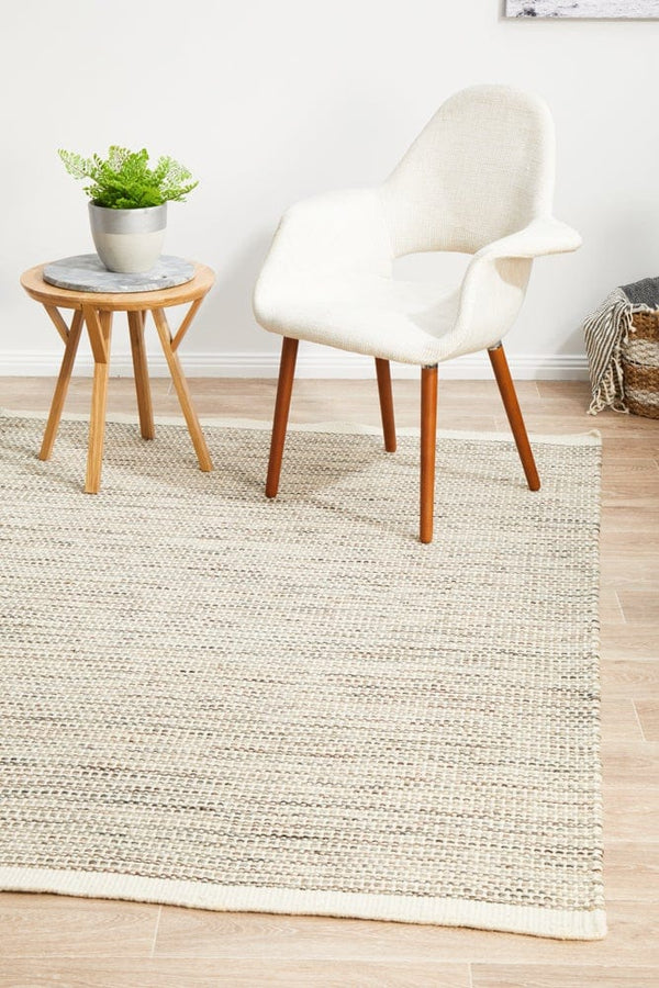 Navia Flat Weave Natural Wool Rug – BeEco