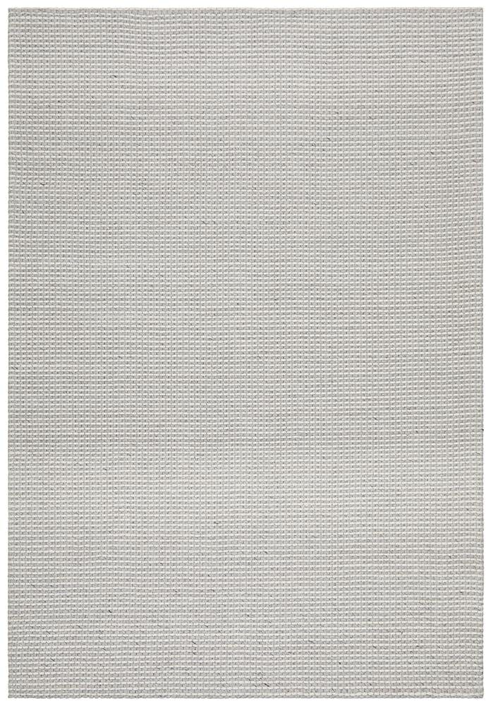 Leka Felted Wool Striped Rug Grey White