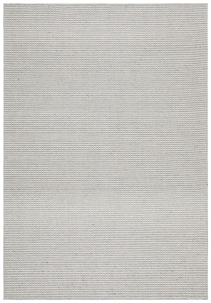 Leka Felted Wool Striped Rug Grey White