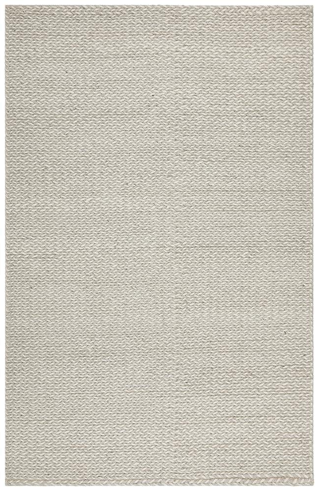 Leka Woven Wool Rug Grey White