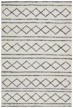 Leka Textured Woollen Rug White Grey