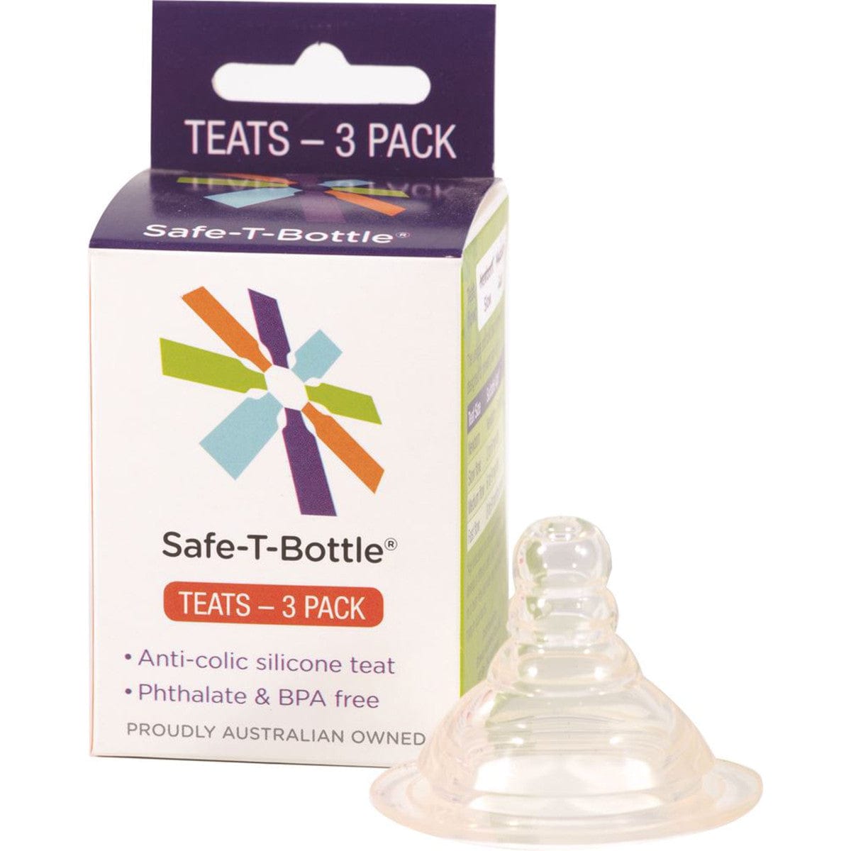 Anti Colic Bottle Teats - Slow Flow 3 pack