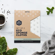 Compostable Sponge Cleaning Cloths Scandi Leaves - 2 Pack