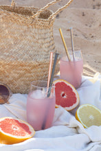 4 Pack Straight Stainless Steel Straws - Assorted Colours with Cleaning Brush + Bag
